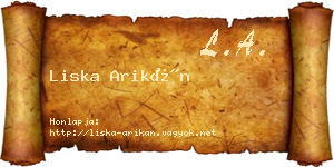 Liska Arikán névjegykártya